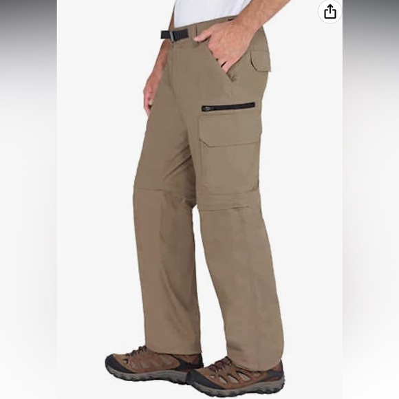 BC Clothing Men's Convertible Cargo Hiking Pants Shorts Size Medium 34 Khaki - Picture 3 of 6